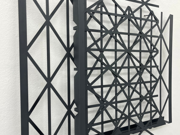 S/T. Tramas triángulos partida. Ventana Roma.