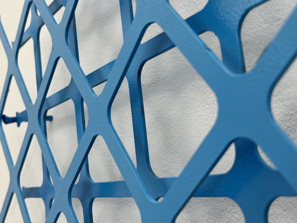 S/T. Trama cuadrada hierro doble azul