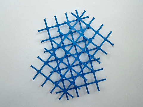 S/T. Trama cuadrada hierro doble azul