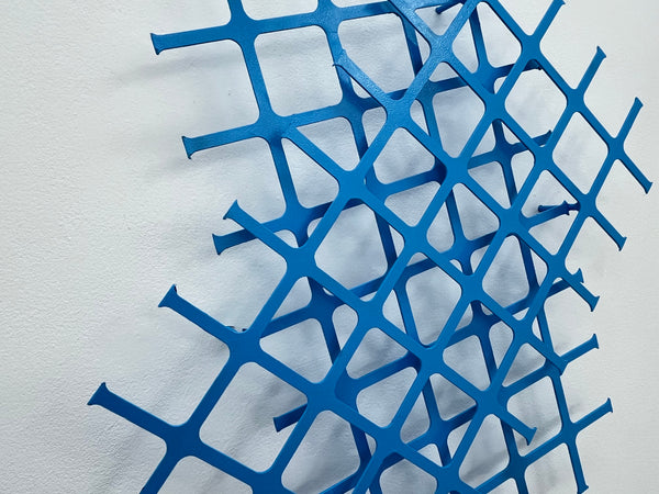 S/T. Trama cuadrada hierro doble azul